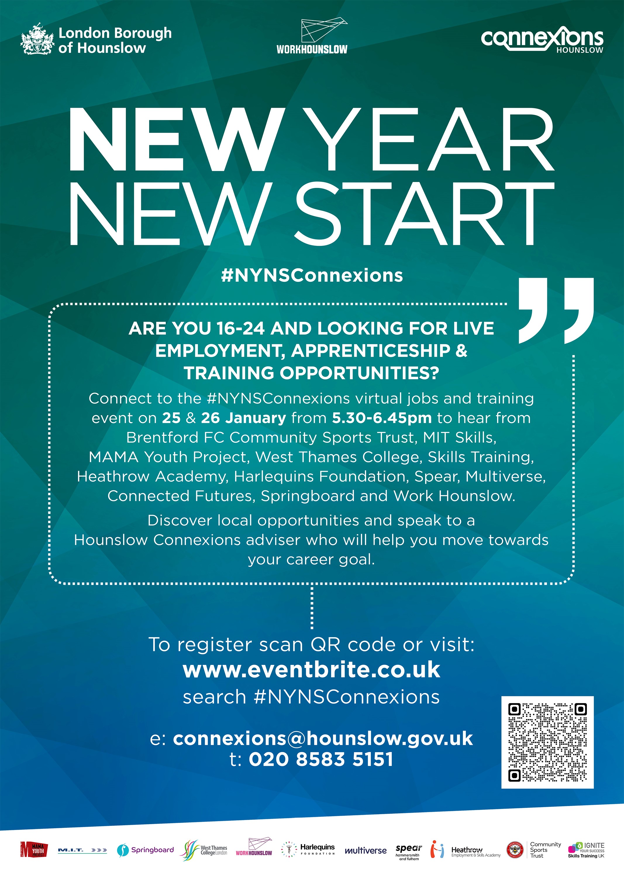 #NYNSConnexions virtual jobs and training event on 25 & 26 January